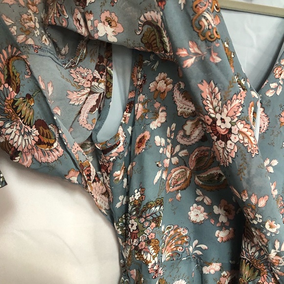 Suzanne Betro Wraparound Dress Floral Sleeveless Long Sleeve Lined - Picture 10 of 14